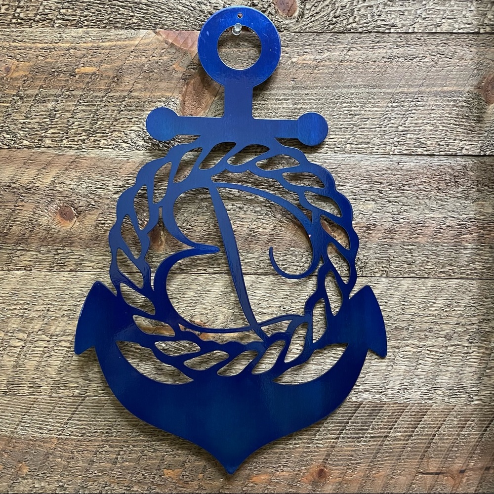 Metal Monogram Letter “B” Nautical Anchor & Rope Wall Art Blue *FINAL PRICE* - Picture 5 of 6
